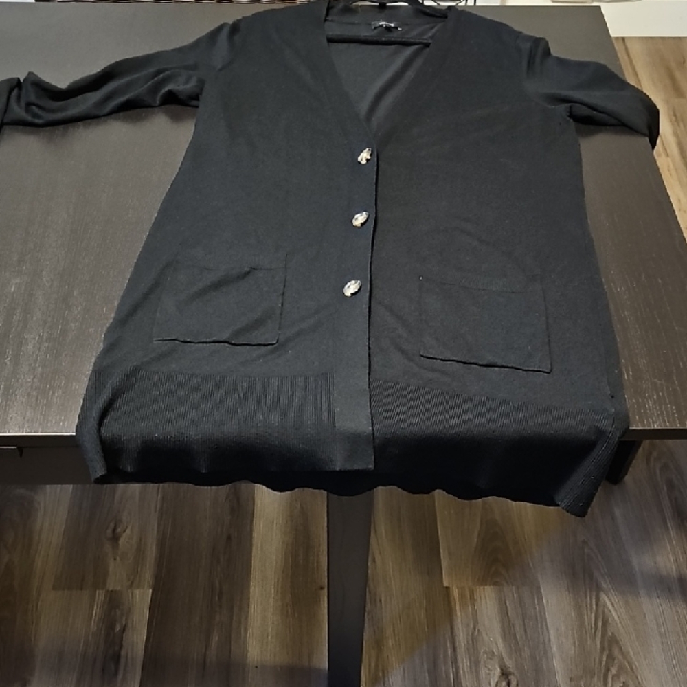 RW&CO. Black Women's Cardigan with Button Detail